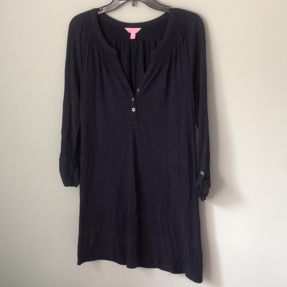 LILLY PULITZER Navy Women's Sleeved Essie Dress - Picture 2 of 4